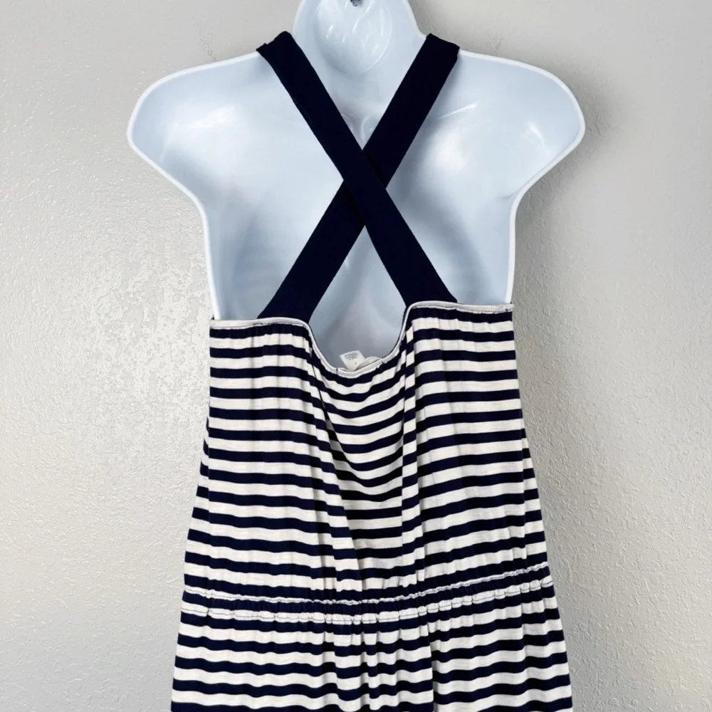 Caslon blue white striped stretchy maxi dress S - Picture 6 of 10